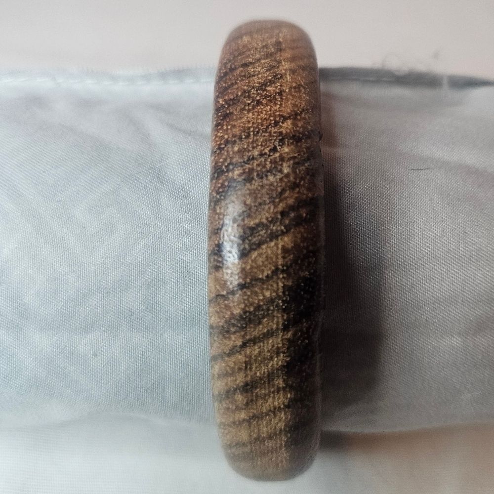 Vintage Solid Wood Bangle 1970s-1980s EUC Sz 8"